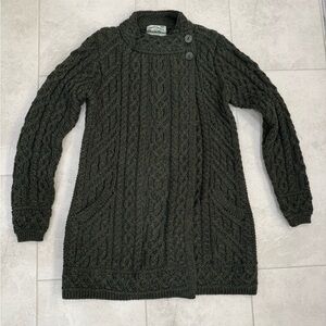 Aran Crafts Womens Ireland Aran Merino Wool Cardigan